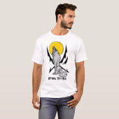 Glühender Tattoo Style Howling Wolf T - Shirt (Vorne ganz)