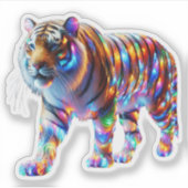 Glühender Tiger - Lebhafte Glaskunst Aufkleber (Vorderseite)