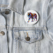 Glühender Tiger - Lebhafte Glaskunst Button (Beispiel)