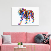 Glühender Tiger - Lebhafte Glaskunst Leinwanddruck (Insitu (Wohnzimmer))