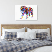 Glühender Tiger - Lebhafte Glaskunst Leinwanddruck (Insitu (Schlafzimmer))