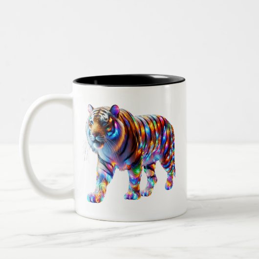 Glühender Tiger - Lebhafte Glaskunst Zweifarbige Tasse (Links)