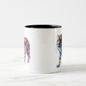 Glühender Tiger - Lebhafte Glaskunst Zweifarbige Tasse (Mittel)