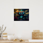 Glühender Tropenwaldrobot Poster (Küche)