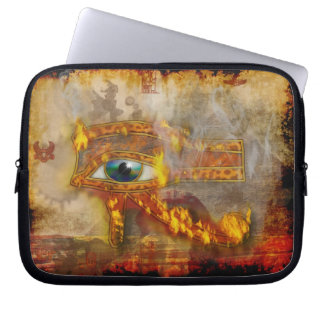 Glühender Wadjet Eye Horus Papyrus Laptop-Sieb Laptopschutzhülle