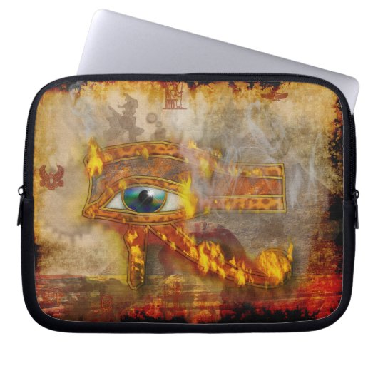 Glühender Wadjet Eye Horus Papyrus Laptop-Sieb Laptopschutzhülle (Vorderseite)