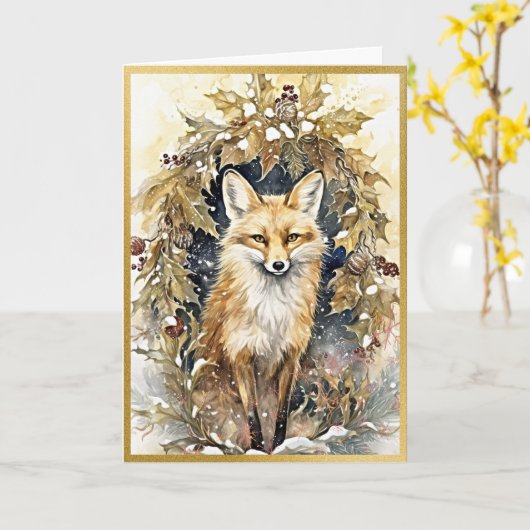 Glühender Wald Delights Fox Karte (Gelbe Blume)