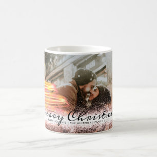 Glühender Weihnachtsbaum Stern Foto Glitter Kaffeetasse