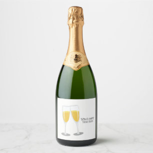 Glühender Weinbrunch und Bubbly zum Geburtstag Schaumweinetikett