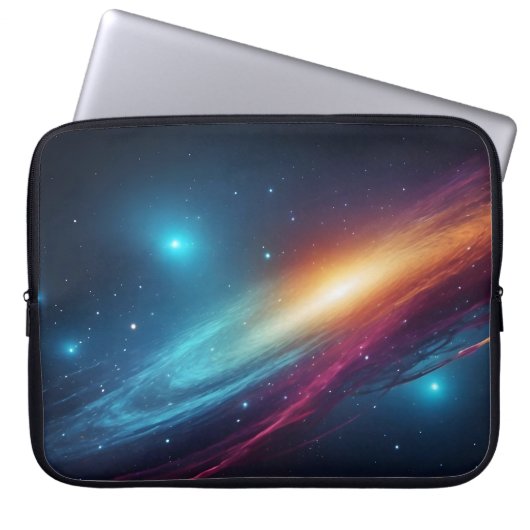 Glühender Weltraum Sternenhimmel Abstrakter Kosmos Laptopschutzhülle (Vorderseite)