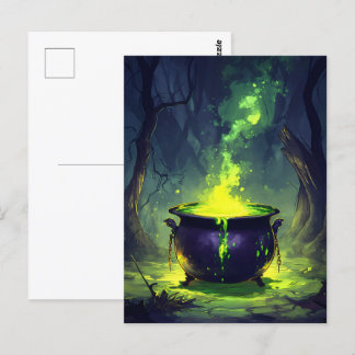 Glühender Zaubertrank Cauldron Halloween Postkarte