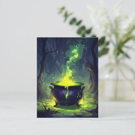 Glühender Zaubertrank Cauldron Halloween Postkarte (Stehend Vorderseite)