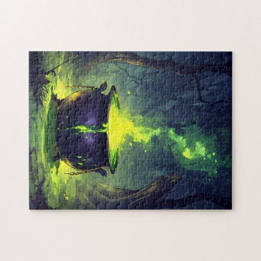 Glühender Zaubertrank Cauldron Halloween Puzzle (Horizontal)