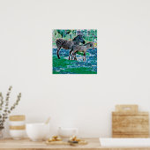 Glühender Zebras 01 Poster (Küche)