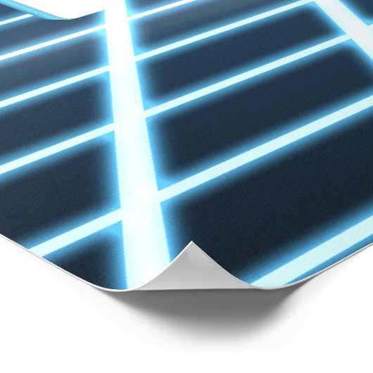 Glühendes 3D-Raster mit anpassbarem Text Poster (Ecke)