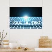 Glühendes 3D-Raster mit anpassbarem Text Poster (Küche)