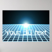 Glühendes 3D-Raster mit anpassbarem Text Poster (Vorne)