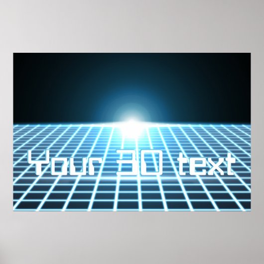 Glühendes 3D-Raster mit anpassbarem Text Poster (Vorne)