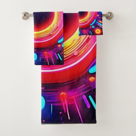 Glühendes abstraktes Design Badhandtuch Set (Insitu)