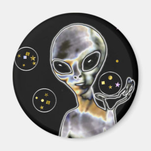 Glühendes alien - magnet