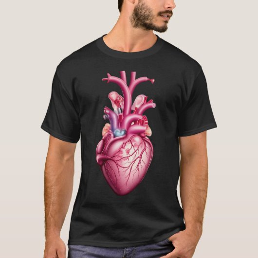 glühendes anatomisches Herz T-Shirt (Vorderseite)