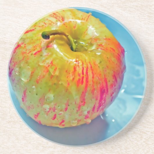 Glühendes Apple Sandstein Untersetzer (Vorne)