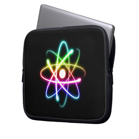 Glühendes Atom Laptopschutzhülle (Vorderseite Links)