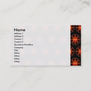 Glühendes Basketballmuster Visitenkarte