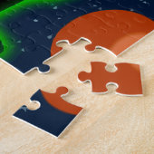 Glühendes blaue Augen-Friedensraum-alien Puzzle (Seite)