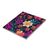 Glühendes Blumenmuster mit Neon Petals Fliese (Seite)