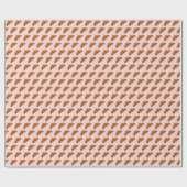 Glühendes Croissant Wrapping Paper (Orange) Geschenkpapier (Flach)
