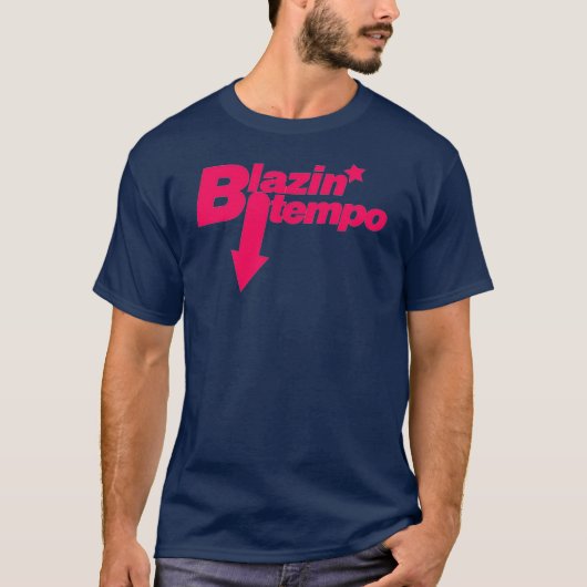Glühendes Downtempo blaues Rosa T-Shirt (Vorderseite)