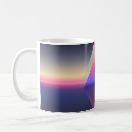 Glühendes Dreieck. Ätherum-Konzept. futuristische Kaffeetasse (Links)