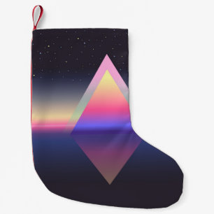 Glühendes Dreieck. Ätherum-Konzept. futuristische Kleiner Weihnachtsstrumpf