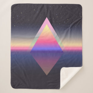 Glühendes Dreieck. Ätherum-Konzept. futuristische Sherpadecke