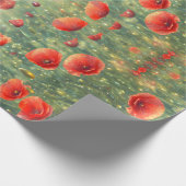 Glühendes Feld roter Mohnchen, blühend Geschenkpapier (Ecke)