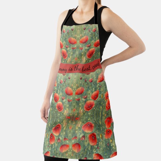 Glühendes Feld roter Mohnchen, personalisierbar Schürze (InSitu)
