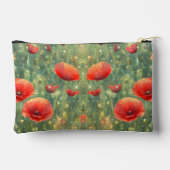 Glühendes Feld roter Mohnchen, personalisierbar Zubehörtasche (Rückseite)