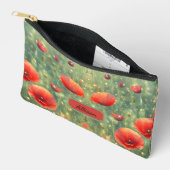 Glühendes Feld roter Mohnchen, personalisierbar Zubehörtasche (Offen)