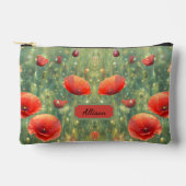Glühendes Feld roter Mohnchen, personalisierbar Zubehörtasche (Vorderseite)