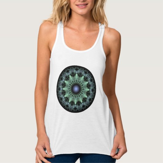 Glühendes Fraktal runder Muster Tank Top (Vorderseite)