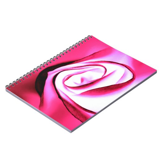 Glühendes Fuchsia-Rose-Notebook Notizblock (Linke Seite)