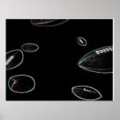 Glühendes Fußballposter Poster (Vorne)