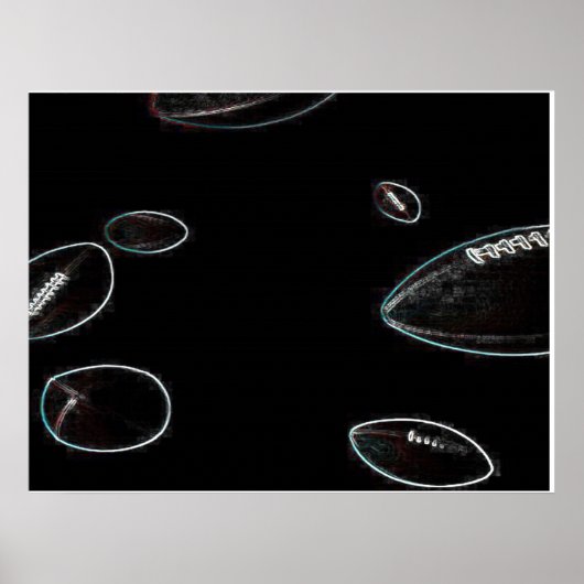 Glühendes Fußballposter Poster (Vorne)