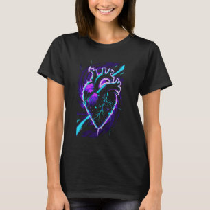 Glühendes gebrochenes Herz Jirai Kei Cyberpunk-Äst T-Shirt