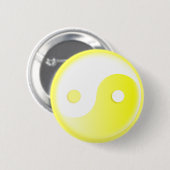 Glühendes gelbes Yin/Yang-Symbol Button (Vorne & Hinten)
