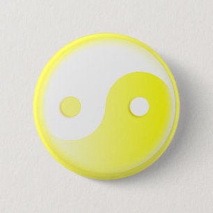 Glühendes gelbes Yin/Yang-Symbol Button