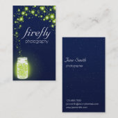 Glühendes Glas grüne Leuchtkäfer-blaue Nachtsterne Visitenkarte (Vorne/Hinten)