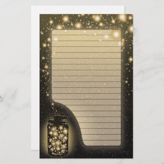 Glühendes Glas Leuchtkäfer mit den Nachtsternen Briefpapier (Vorne/Hinten)