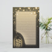 Glühendes Glas Leuchtkäfer mit den Nachtsternen Briefpapier (Stehend Vorderseite)